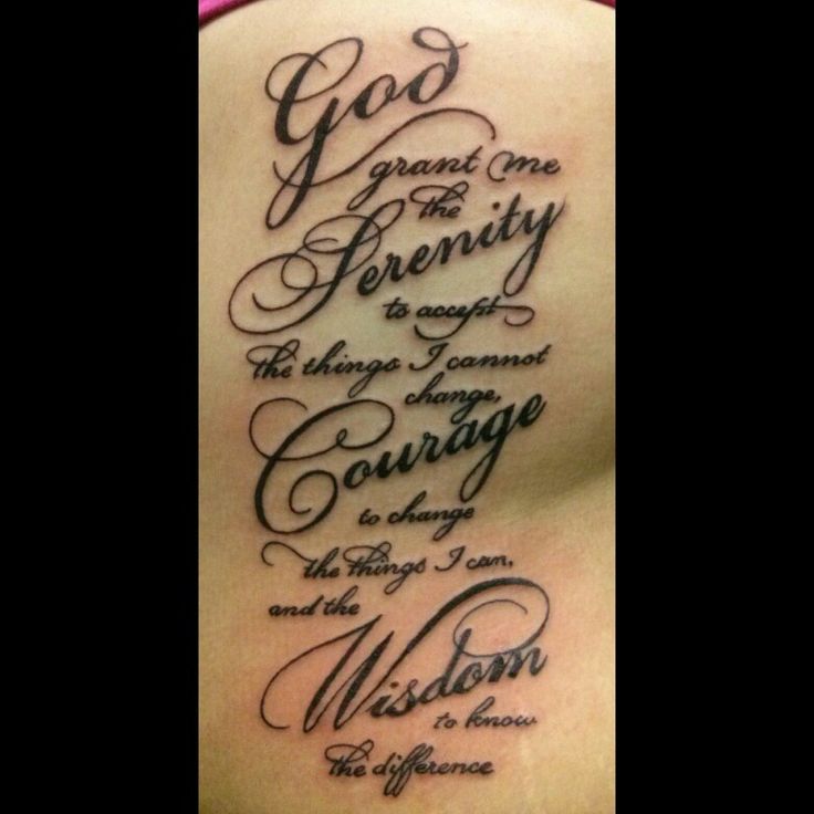 Serenity Prayer Tattoo Designs