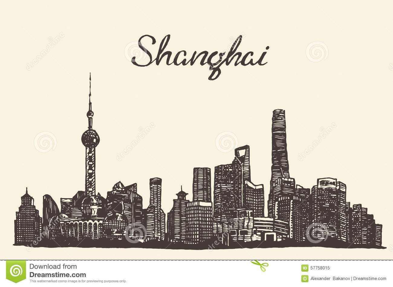 Shanghai Skyline Vector