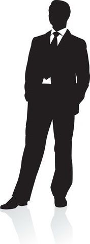 Silhouette Man in Suit and Tie