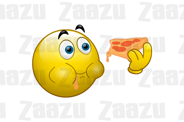Smiley Eating Pizza