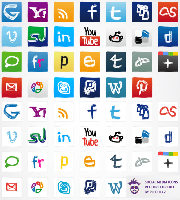 Social Media Icons Vector Free