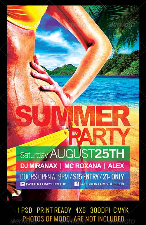 Summer Beach Party Flyer Template Summer Beach Party Flyer Template