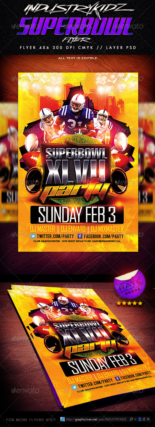 Super Bowl Party Flyer Template