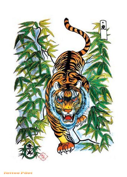 Tiger Tattoo Flash Designs