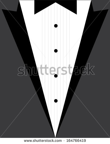 Vector Clip Art Black and White Tuxedo