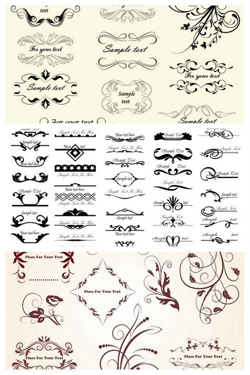 12 Decorative Elements Vector Images