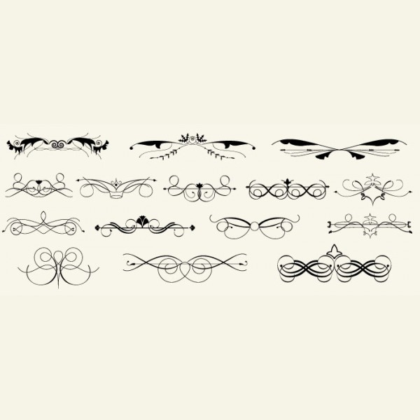 Vector Decorative Scroll Lines