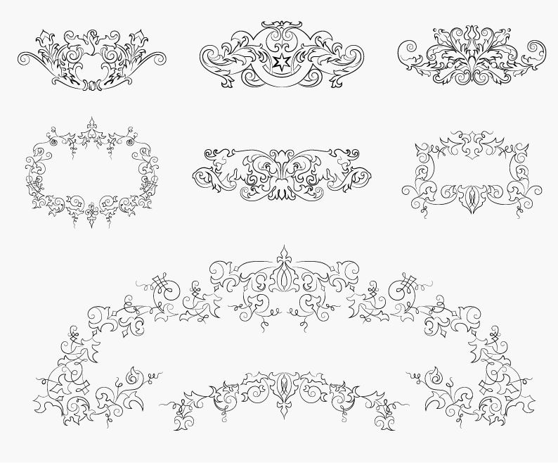 Vintage Floral Vector Design Elements