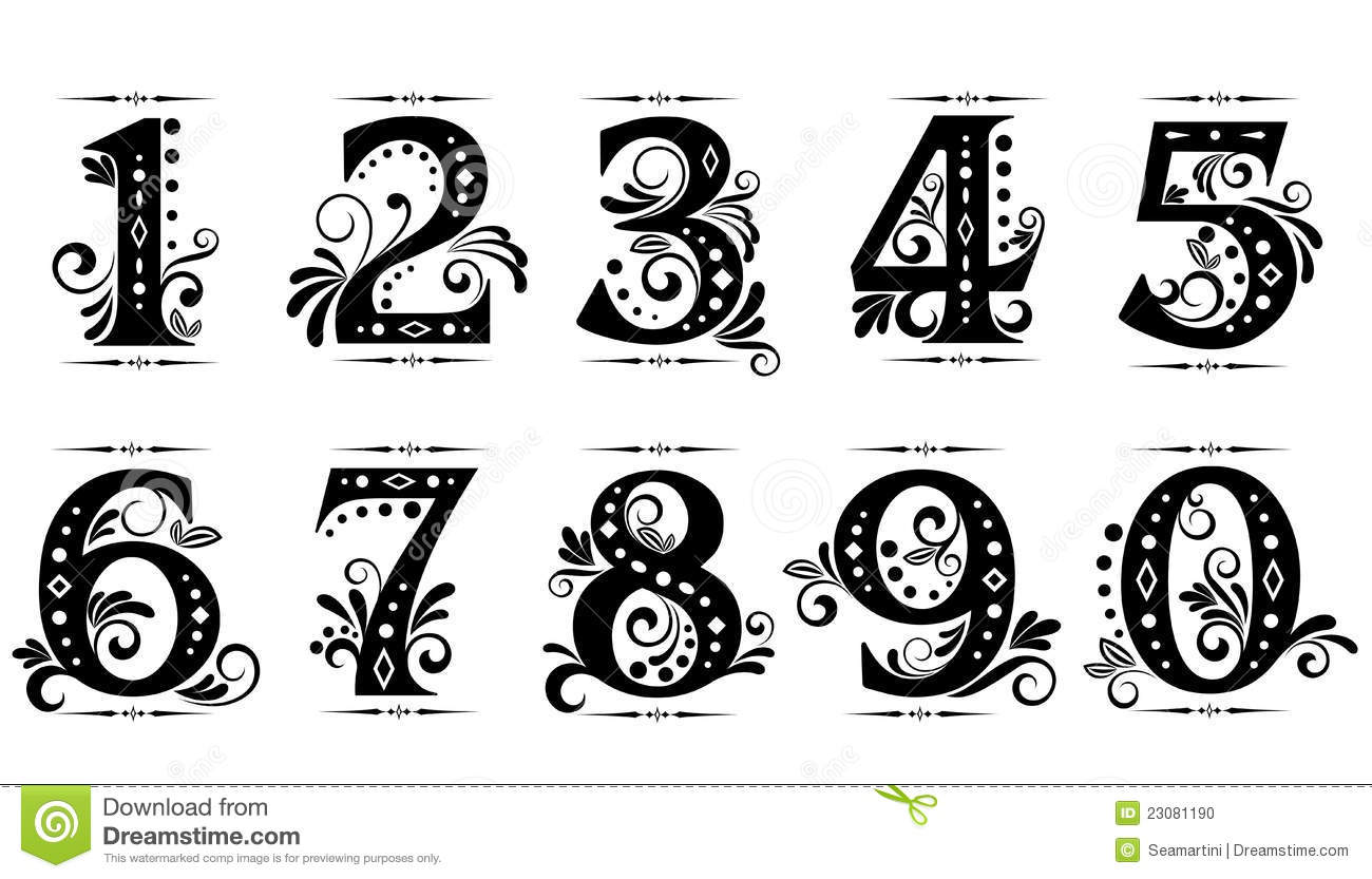 vintage numbers clipart - photo #27