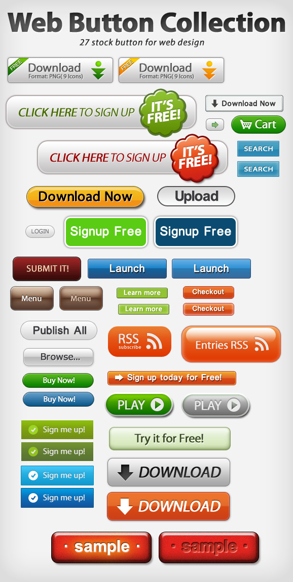 Web Design Buttons PSD Free Download Web Design Buttons PSD Free Download
