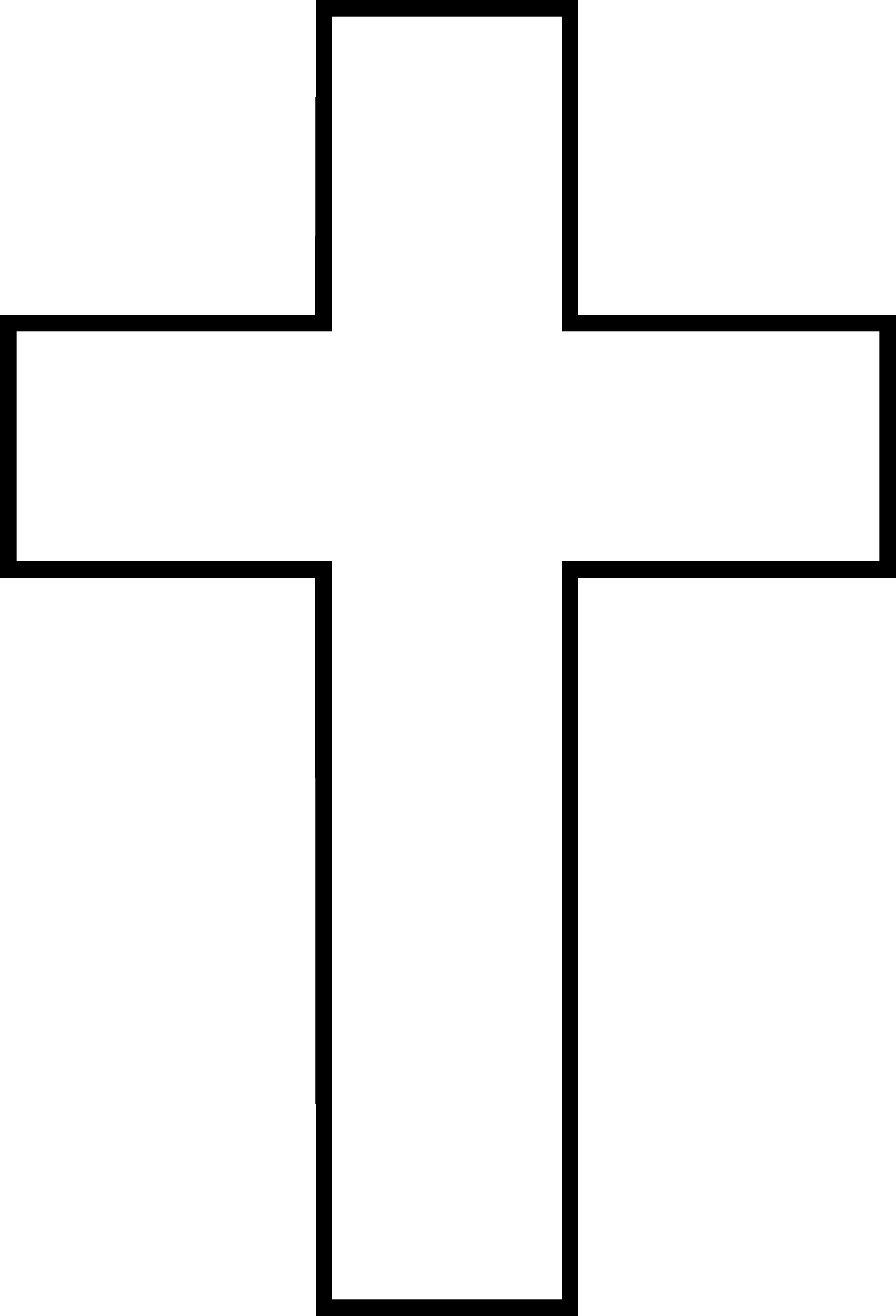 White Cross Outline