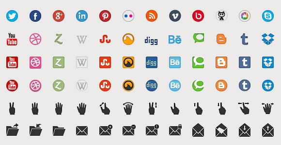 White Social Media Icons Vector Free