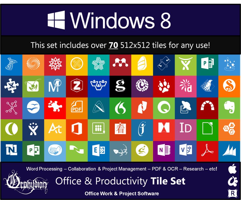 Windows 8 Metro Tile Icons