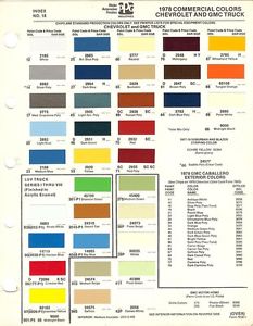1978 Chevy Truck Paint Chips PPG