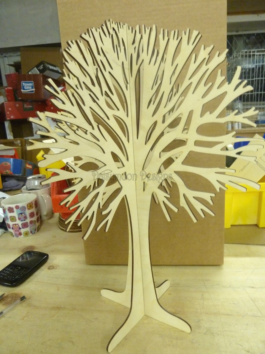 3D Laser-Cut Wood Craft Trees