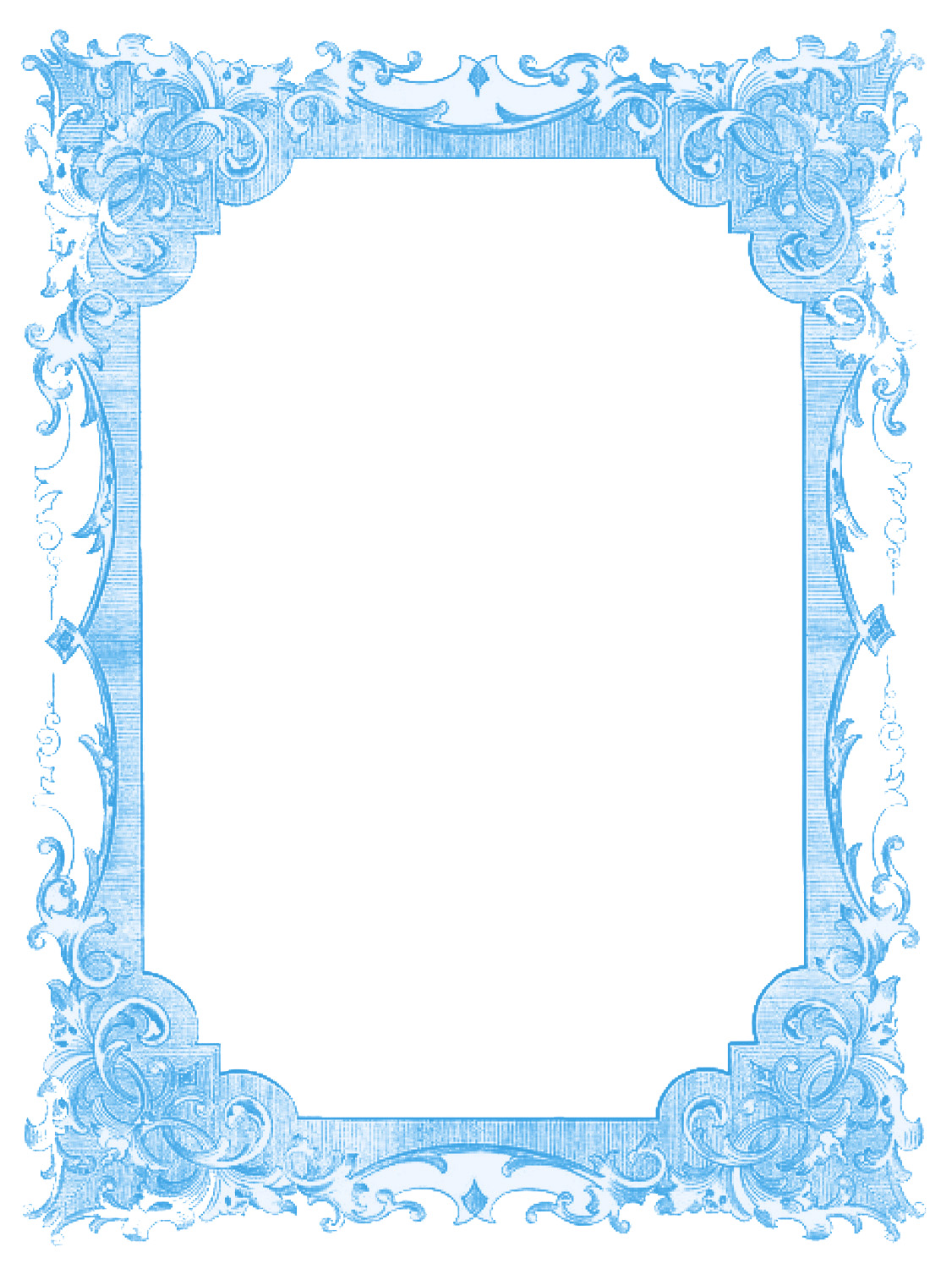 Angel Blue Borders and Frames
