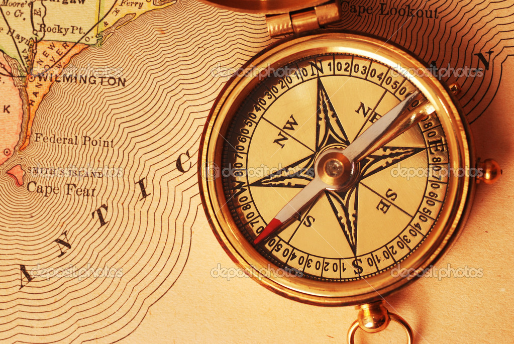 Antique Brass Compass