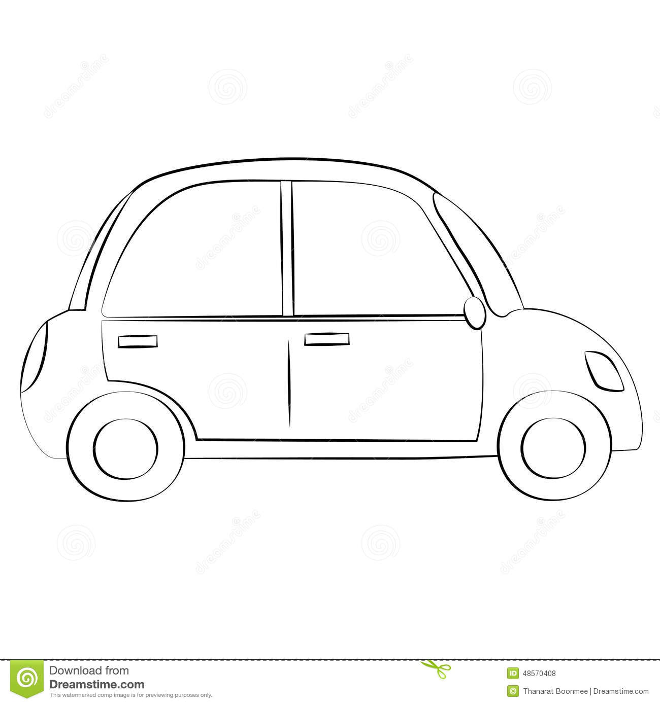 Black and White Car Outline