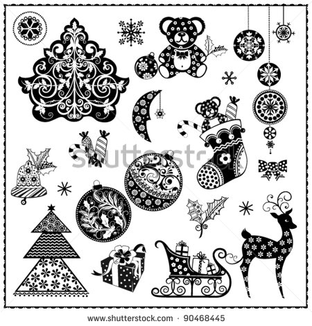 Black and White Christmas Vector