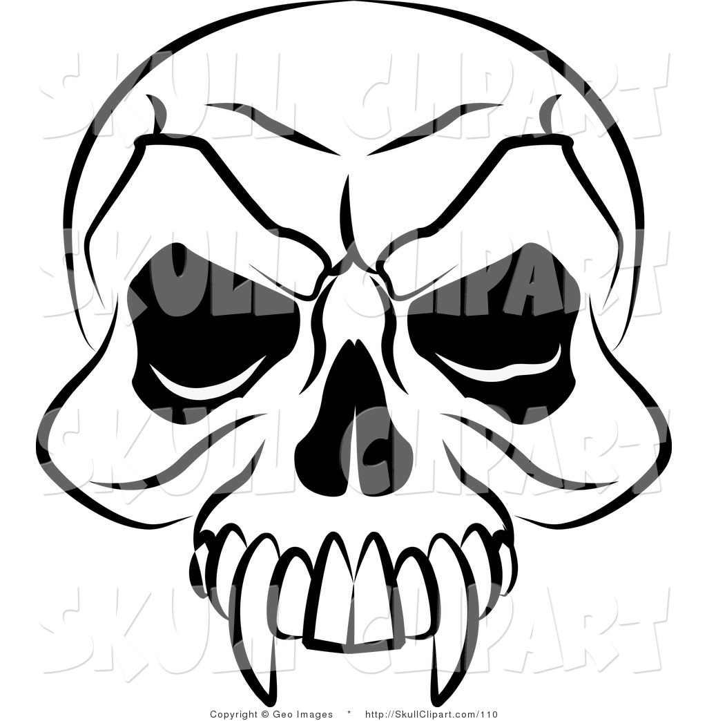 Black and White Skull Clip Art
