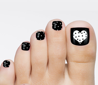 Black and White Toe Nail Art Designs Black and White Toe Nail Art Designs