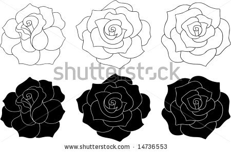 Black Rose Tattoo Outline