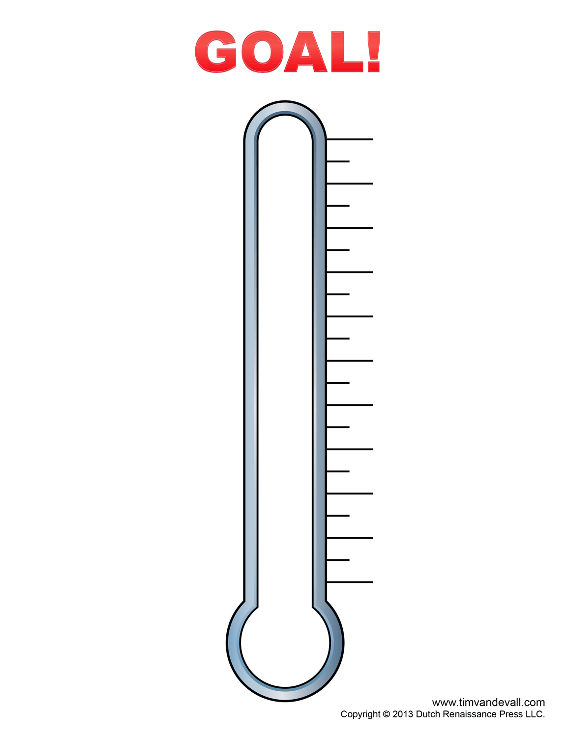 Blank Goal Fundraising Thermometer Template