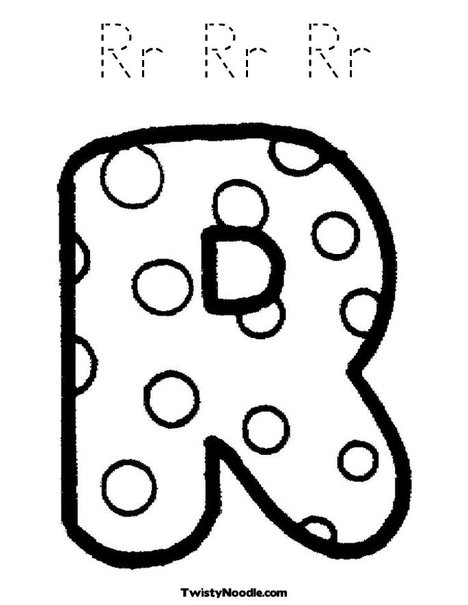 Bubble Letter R Coloring Pages