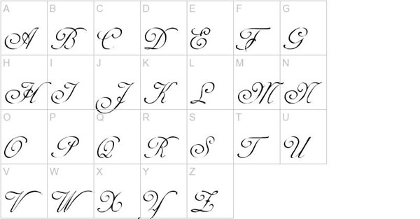 Calligraphy Alphabet Fonts Calligraphy Alphabet Fonts