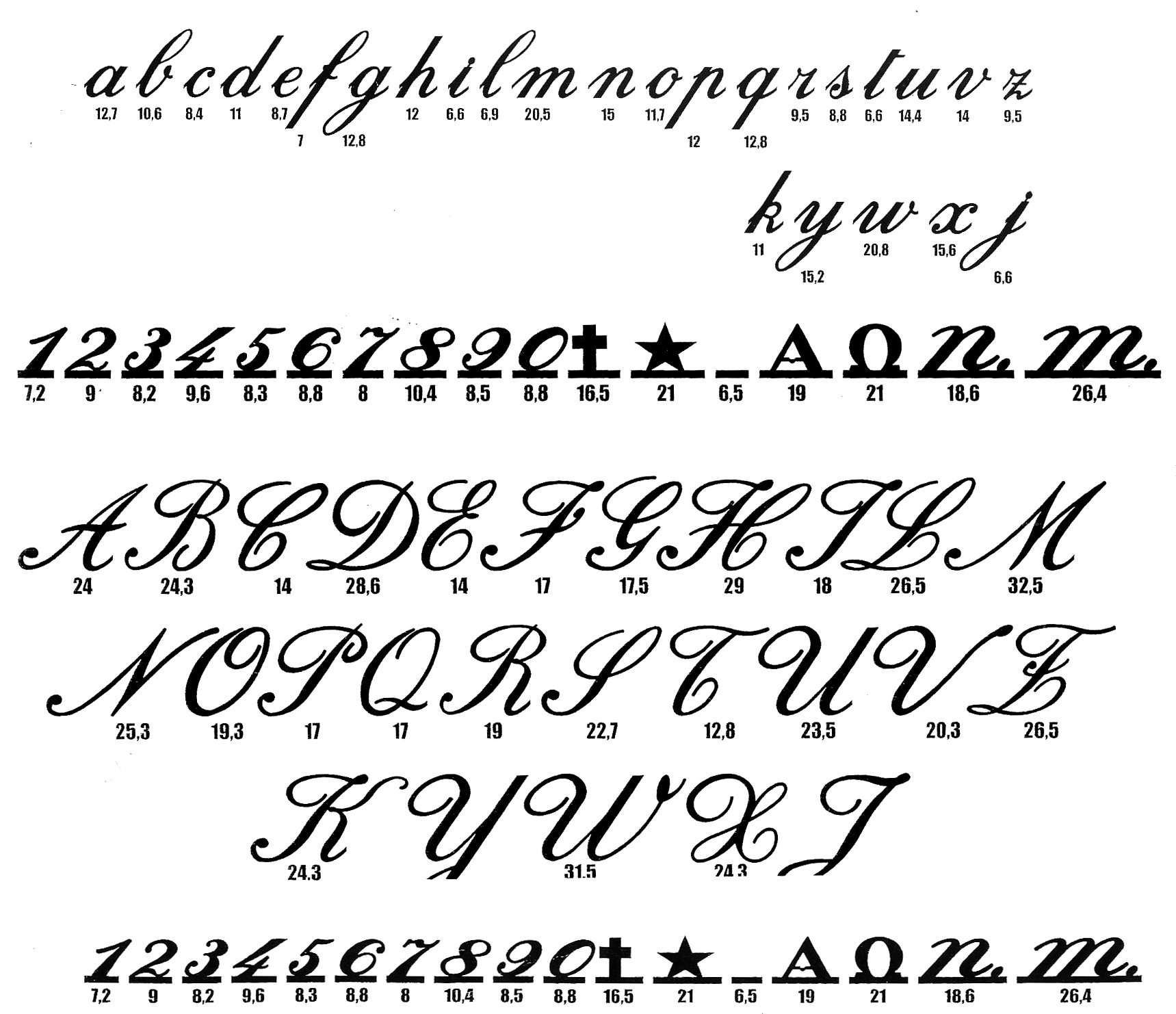 Calligraphy Fonts Letters