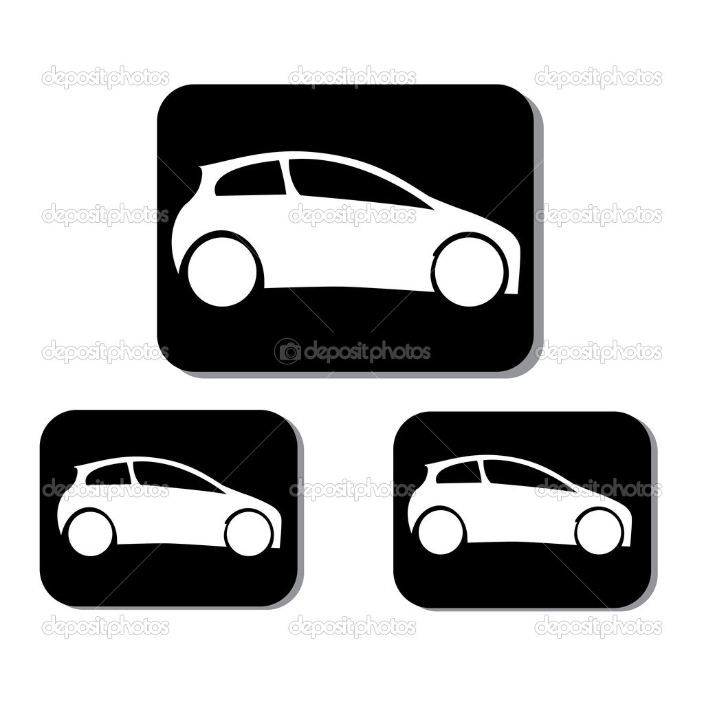 Car Icon Black and White