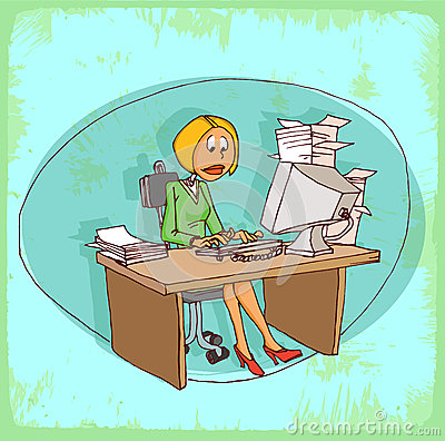 Cartoon Office Secretary