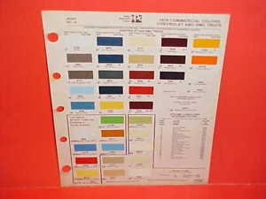 Chevy Truck Paint Color Chart