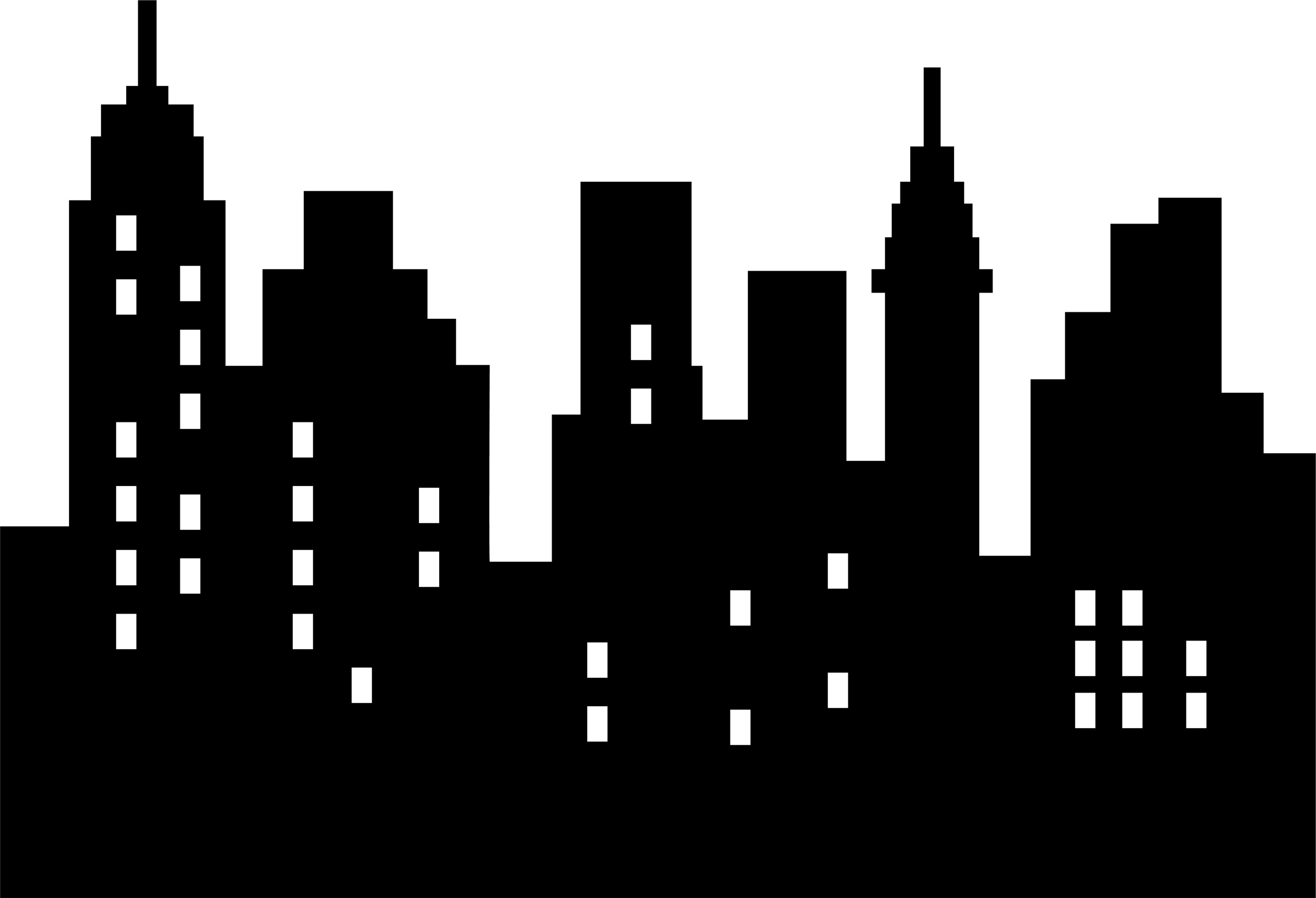 City Skyline Silhouette Clip Art