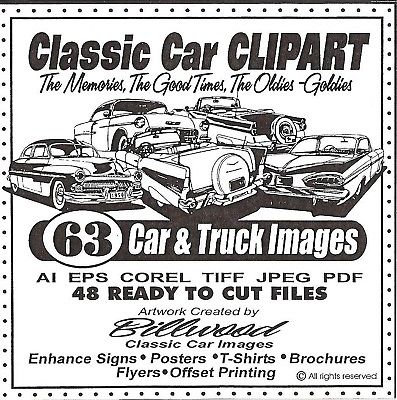 Classic Cars Vector Clip Art