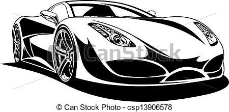 Clip Art Black and White Sports Car