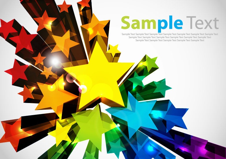 Colorful 3D Star Vector