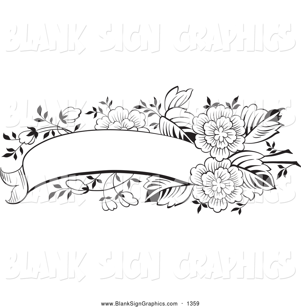 15 Photos of Black And White Floral Banners Vectors