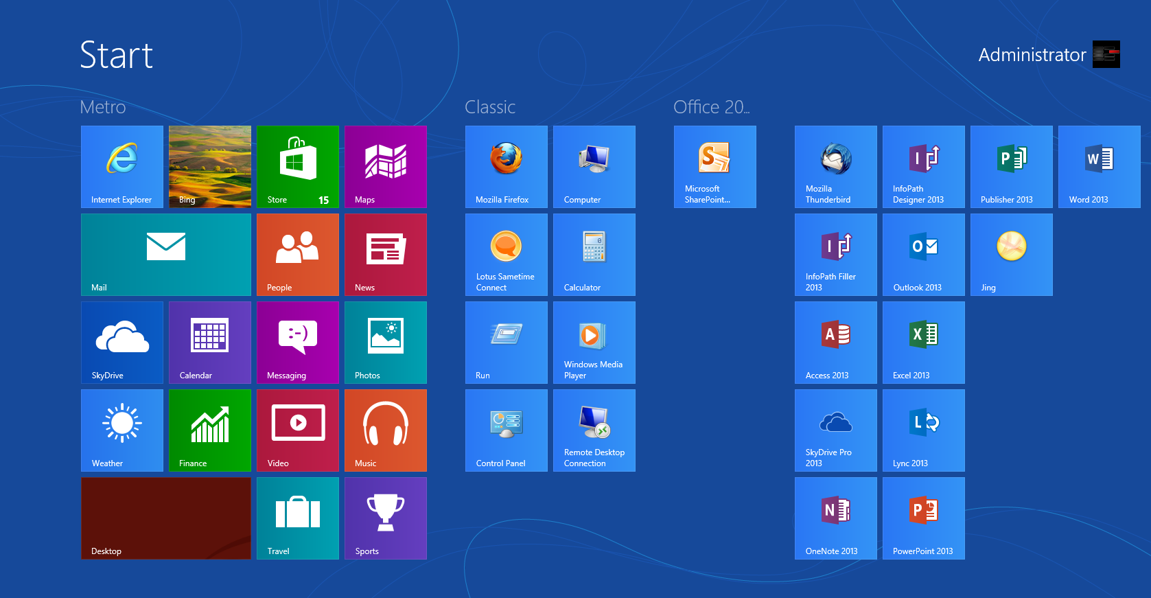 Control Panel Windows 8