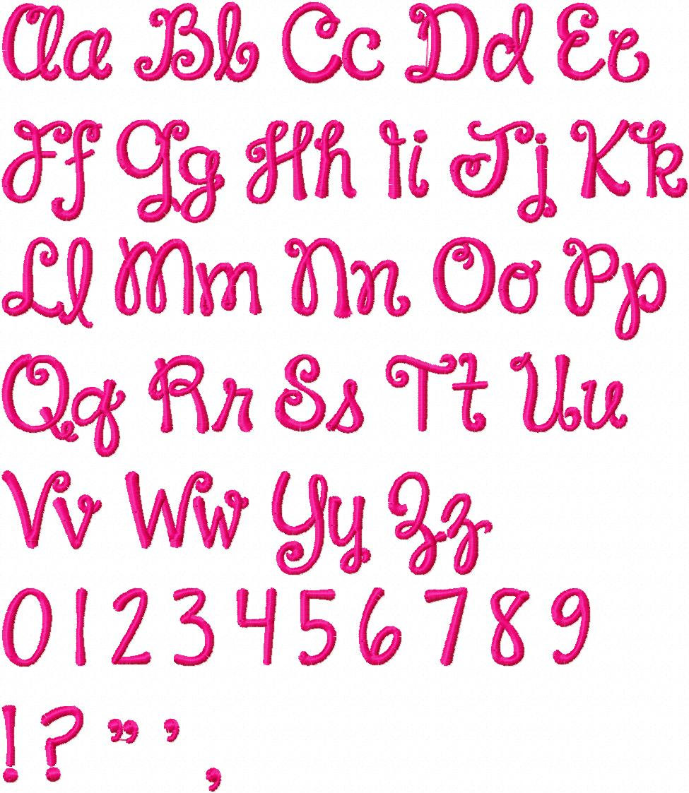 Good girly handwriting alphabet font