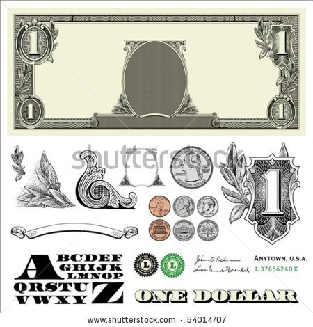 16 Dollar Bill Vector Art Images