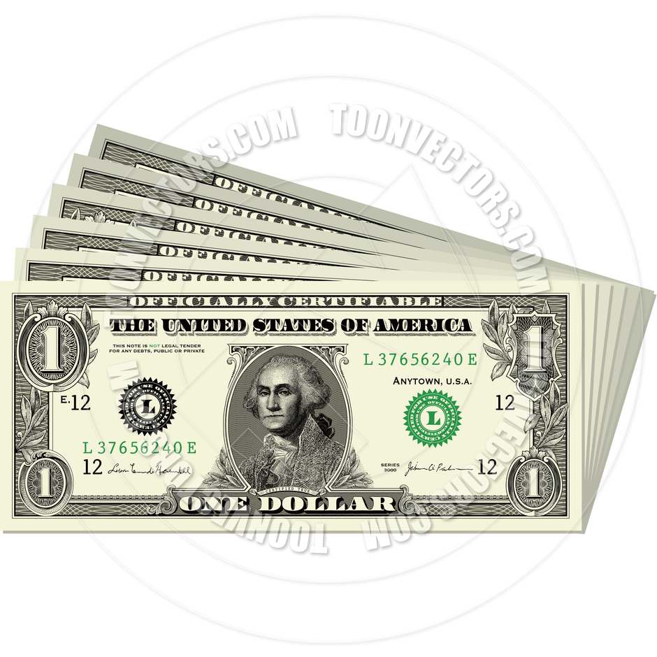 Dollar Bills Vector Clip Art