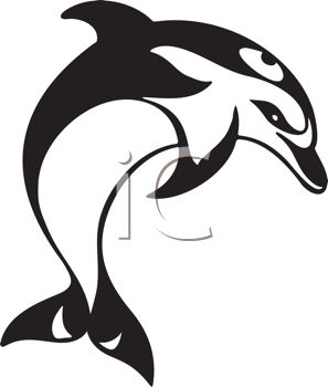 Dolphin Clip Art Black and White