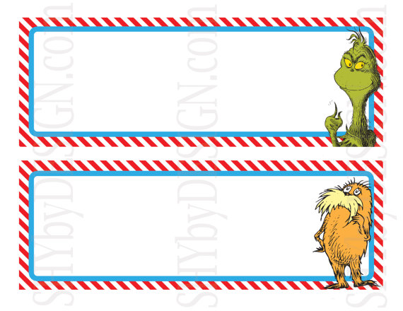 Dr. Seuss Name Tags Printable