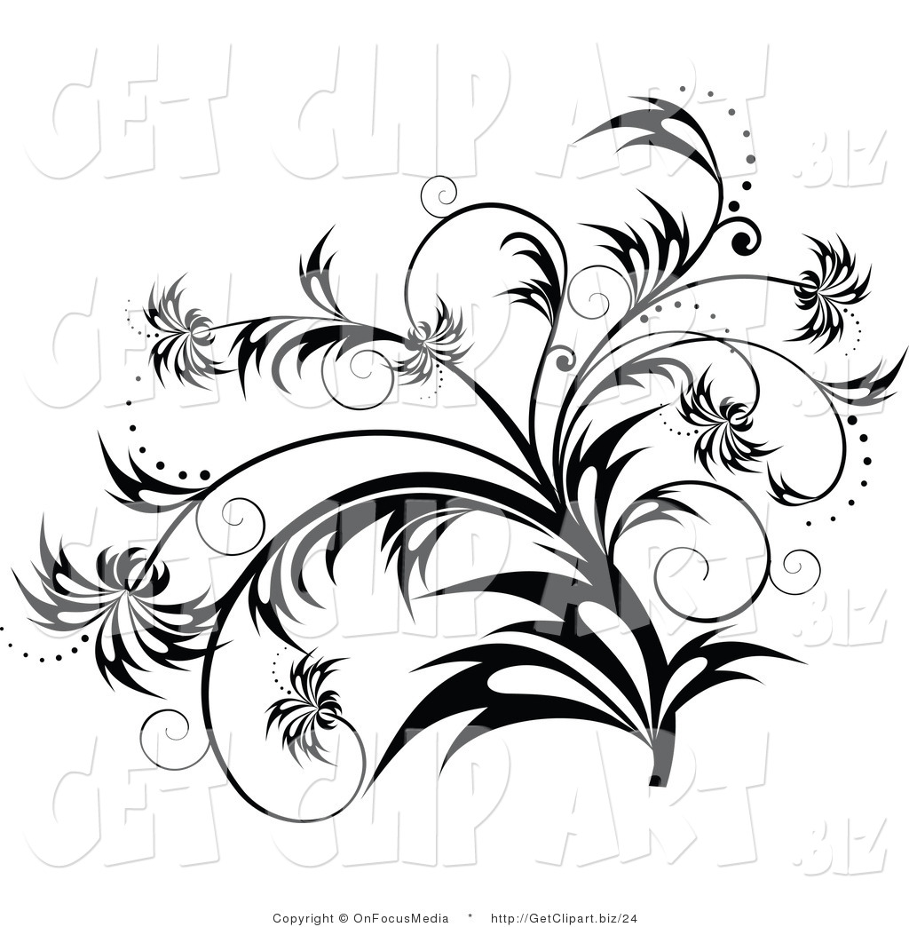 Elegant Black and White Clip Art