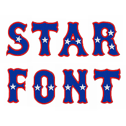Embroidery Font with Stars