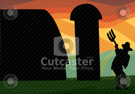 Farm Silhouette Vector