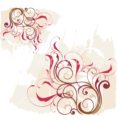 Flower and Vine Vector Graphic