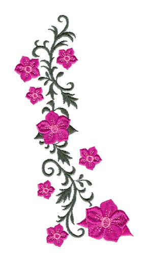 Flower Vine Embroidery Design