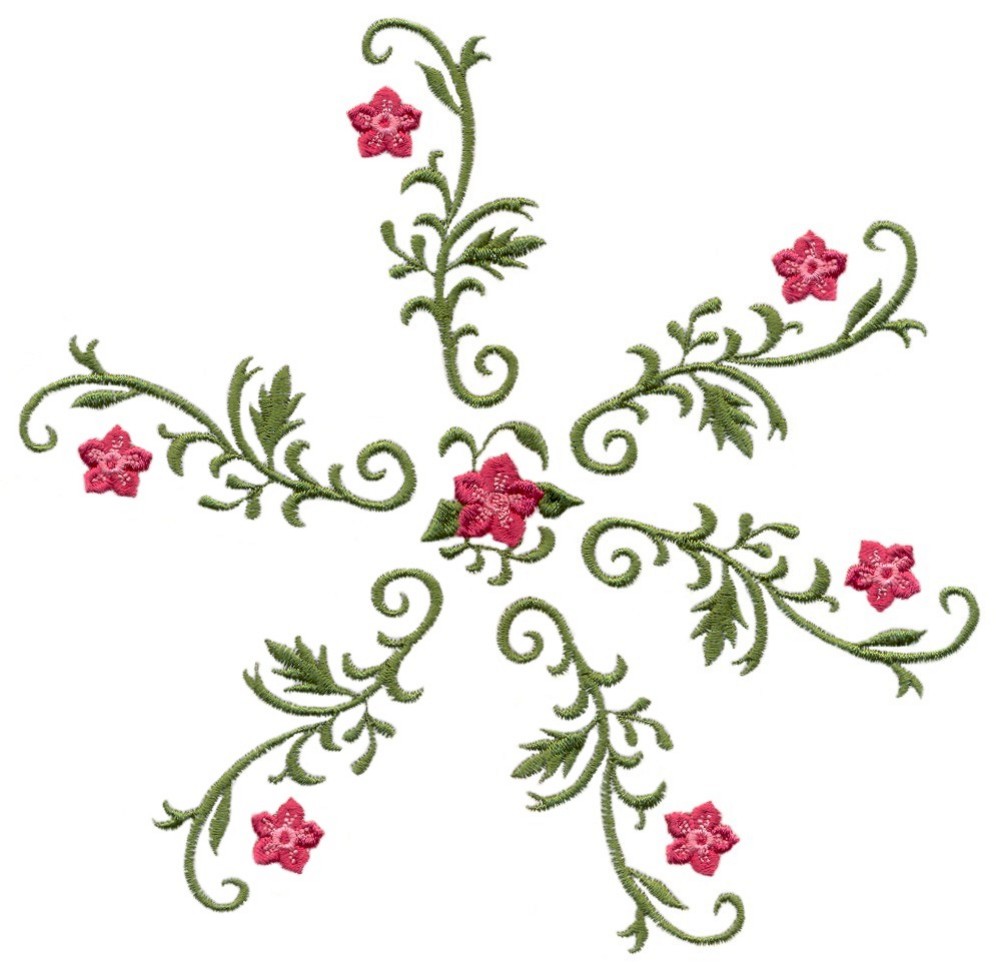 Flower Vine Embroidery Design